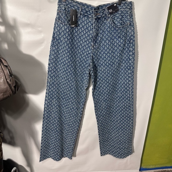 Express Blue Flare Wide Leg Denim - Picture 8 of 8